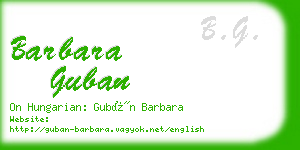 barbara guban business card